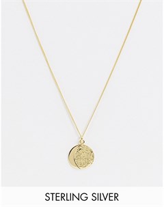 Серебряное ожерелье с покрытием 14 каратным золотом и подвеской полумесяцем Inspired Reclaimed vintage