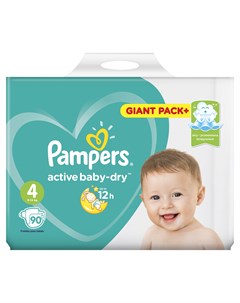 Подгузники Active Baby Dry Maxi 9 14кг 90шт Pampers