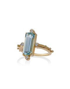 Золотое кольцо с бриллиантами и аквамарином Jessie western