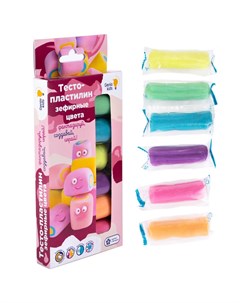 Набор для детской лепки Тесто пластилин Зефирные цвета 6 цветов Genio kids-art