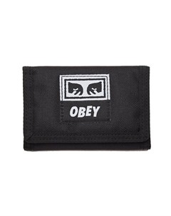 Бумажник Drop Out Tri Fold Wallet Black 2020 Obey