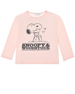 Розовая толстовка с принтом Snoopy Woodstock детская Little marc jacobs