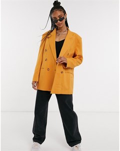 Свободный фактурный пиджак горчичного цвета Asos design
