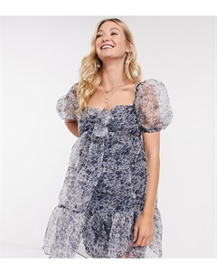 Платье мини из органзы с цветочным принтом Fashion union maternity