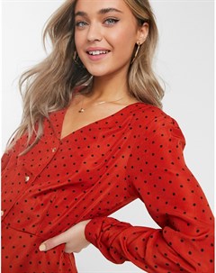 Блузка в горошек рыжего цвета Brave soul