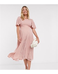 Платье миди с кружевными вставками Maternity Asos design
