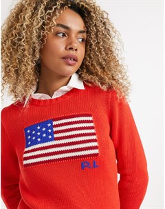 Красный свитер с флагом Polo ralph lauren