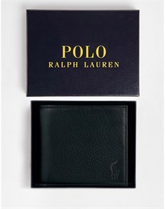 Черный кожаный бумажник Polo ralph lauren