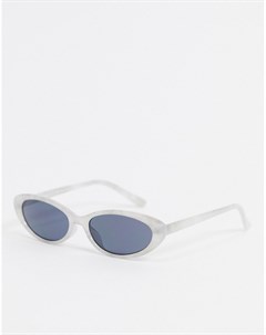 Белые круглые солнцезащитные очки с мраморным принтом Jeepers peepers