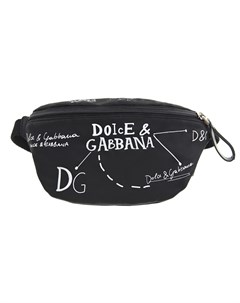 Черная поясная сумка с логотипом 23х7х11 см детская Dolce&gabbana