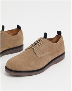 Серо коричневые замшевые туфли на шнуровке H by hudson