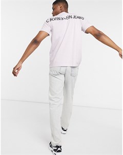Лавандовая футболка с логотипом на спине Calvin klein jeans