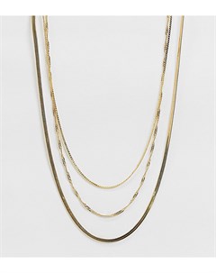 Ярусное ожерелье с покрытием из 14 каратного золота Asos design