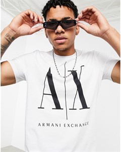 Белая футболка с логотипом AX Armani exchange