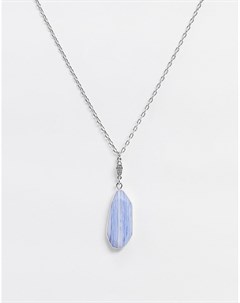 Серебристое ожерелье с синим камнем Liars & lovers