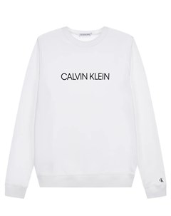 Белый свитшот с логотипом детский Calvin klein