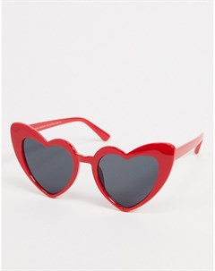 Красные солнцезащитные очки в форме сердца Svnx