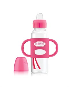 Бутылочка поильник с узким горлышком совместимые с Options с ручками розовая 250 мл Dr. brown’s