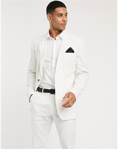Зауженный пиджак в тонкую полоску wedding Asos design