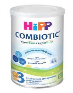 Сухая частично адаптированная молочная смесь Combiotic 3 350гр Hipp