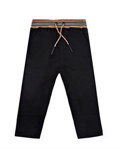 Черные брюки с эластичным поясом в полоску детские Burberry