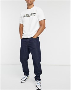 Синие свободные джинсы с суженными книзу штанинами Carhartt wip