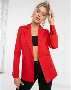 Красный свободный пиджак в винтажном стиле Club l london