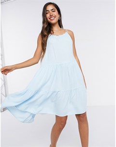 Голубое фактурное платье мини Y.a.s