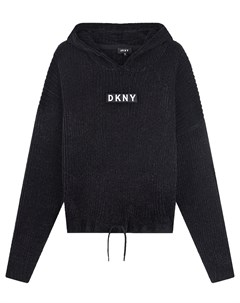 Черный свитер с капюшоном детский Dkny