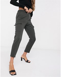 Зауженные брюки карго цвета хаки Vero moda