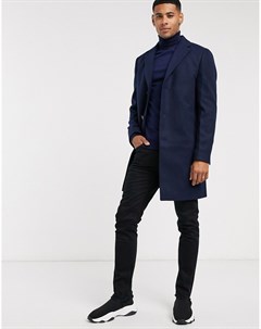Темно синее пальто New look