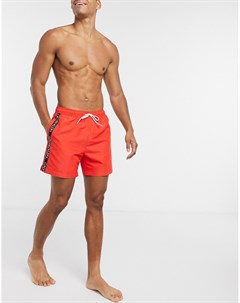 Красные шорты для плавания с фирменной лентой Calvin klein