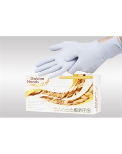 Перчатки нитриловые неопудренные голубые XS 100 пар Golden hands