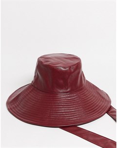Бордовая шляпа из искусственной кожи с завязками & other stories