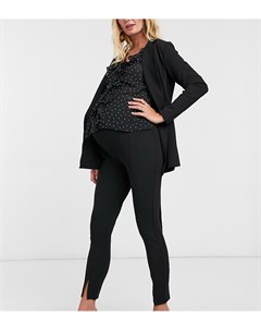Черные узкие трикотажные брюки с разрезом ASOS DESIGN Maternity Asos maternity