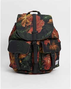 Черный рюкзак с тропическим цветочным принтом Herschel supply co