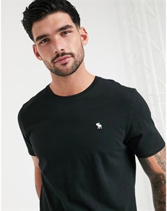Черная футболка с круглым вырезом и логотипом Abercrombie & fitch