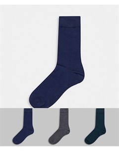 3 пары носков серые темно синие синие Only & sons