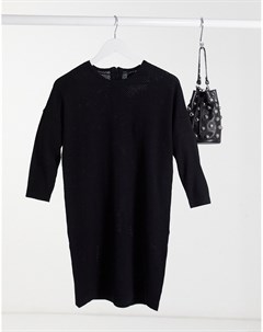Черное платье джемпер с круглым вырезом Vero moda