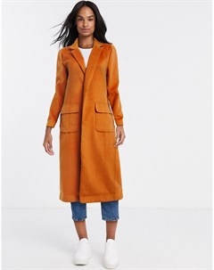 Длинное пальто горчичного цвета Glamorous