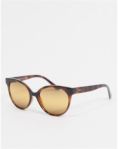 Солнцезащитные очки в черепаховой круглой оправе Vogue