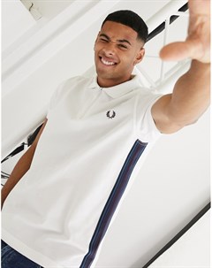 Поло белого цвета с молнией Fred perry