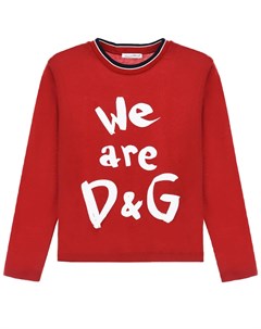 Красная толстовка с принтом We are D G детская Dolce&gabbana