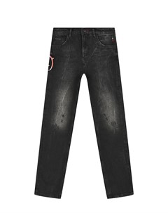 Черные джинсы с аппликацией череп детские Philipp plein