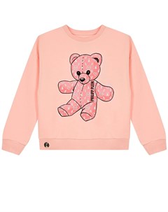 Розовый свитшот с принтом медведь детский Philipp plein