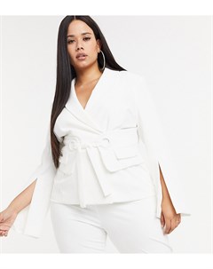 Белый пиджак от комплекта с поясом Lavish alice plus
