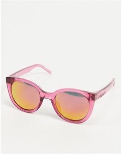 Круглые солнцезащитные очки с розовыми стеклами Hugo