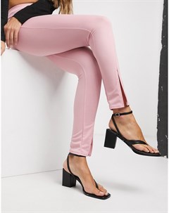 Розовые узкие брюки с разрезами Fashionkilla