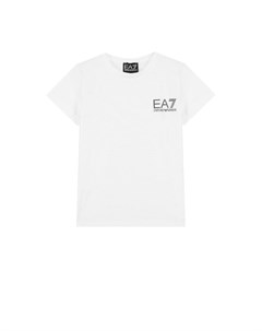 Хлопковая футболка с логотипом бренда Ea7
