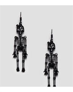 Черные серьги в стиле Хэллоуина с дизайном скелета Monki